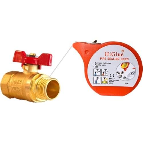 Cold Hot Water Gas Oil Pipe Thread Sealing PTFE Cord 50m* 1pcs
