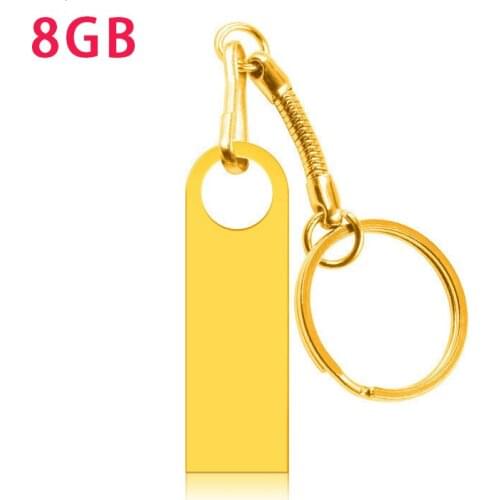 Golden 8GB U Disk USB2.0 Creative Metal USB Flash Drive USB Flash Drive High Speed Disk Mobile hard disk burning disk