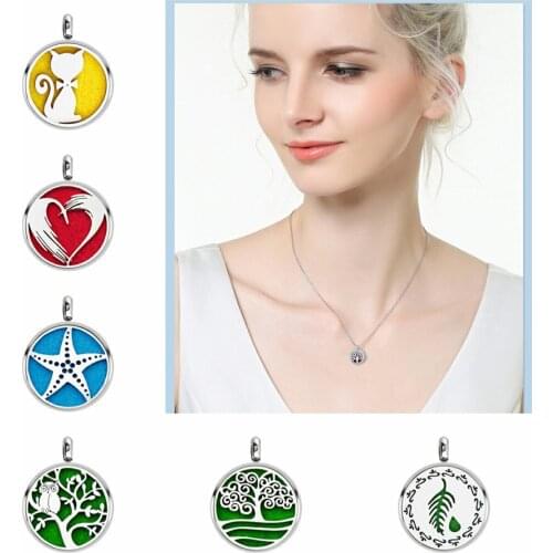 12mm Aromatherapy Pendant Necklace 316L Stainless Steel Twist Screw Essential Oil Diffuser Locket Necklace Free 10pcs Pads