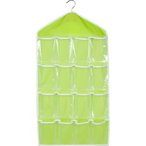 16 grid clothes socks underwear storage hanging bag closet small things storage wall door pocket classification sorting bag