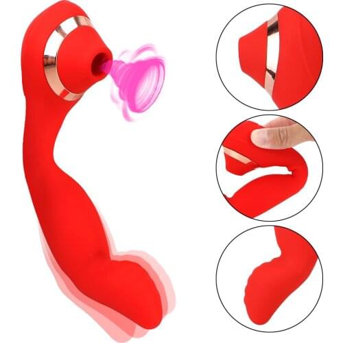 20cm Vibrating Dildos Anal Plug Female Sucking Vibrator For Clitoris Sucker Vaginal Massager Women Sex Toys Adults Goods Erotic