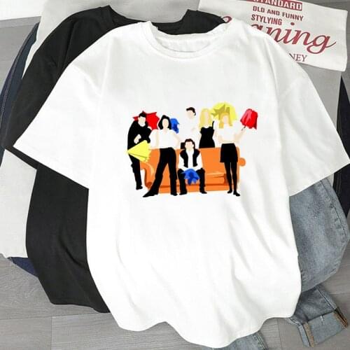 2021 Summer Fashion Casual T-shirt ulzzang Harajuku T shirt Friends Tshirt Round neck Short-sleeved Tshirt Women t shirt Mujer