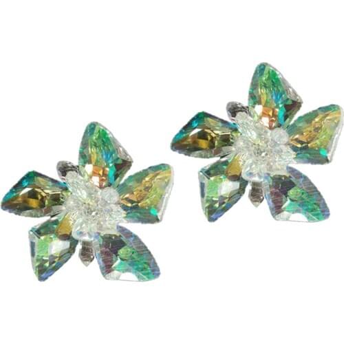 2x Crystal Shoe Clips Charms Buckle Removable Flower Shoe Hat Bag Decoration