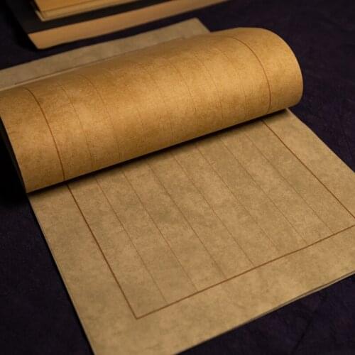 40sheets/lot Xuan Paper Letterhead Chinese Brush Calligraphy Letterhead Traditional Retro Batik Half Ripe Calligraphy Paper