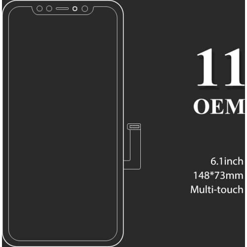 5 Pcs OEM For iPhone 11 LCD 6.1" Display Screen +Touch Digitizer Replacement Assembly (camera ring+ear mesh+sensor ring)