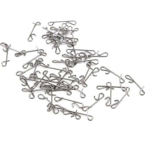 50pcs Fishing Line Wire Braid Knotless Connector Fishing Lure Hook Barrel Solid Ring Swivel Fly Carp Accessory Fish Tackle Tool