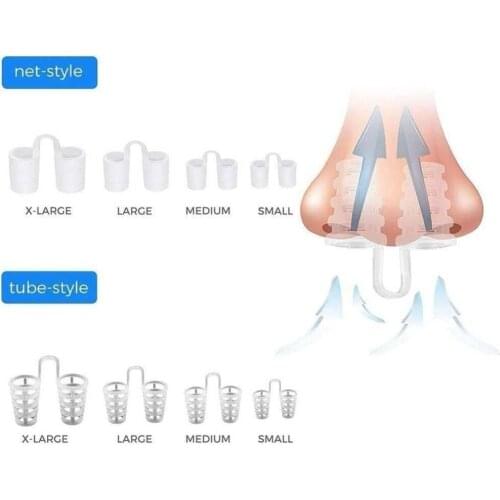 8pcs Mini Anti-snoring Device Silicone Nose Clip Apnea Breathe Aid Stop Snore Improve Sleeping Aid Equipment Nasal Congestion Se