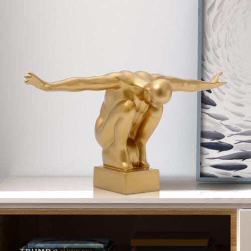 Euroepan Abstract Figure Gymnastics Resin Ornaments Office Desktop Furnishing Decoration Home Livingroom Table Figurines Crafts