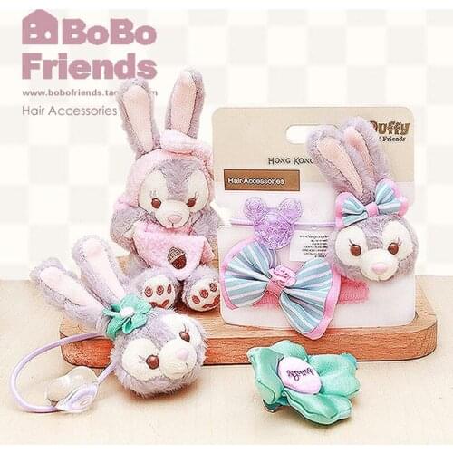 Cut Rabbit Hair Accessories Bear Plush Doll Cartoon Elastic Hair Rubber Plush Hair Rope Ring Accessories For Children
