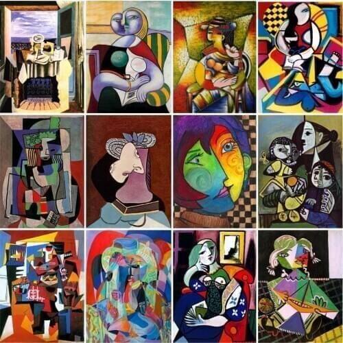 5D DIY Diamond Painting Square And Round Drills Picasso Abstract Picture Home Decor Sale