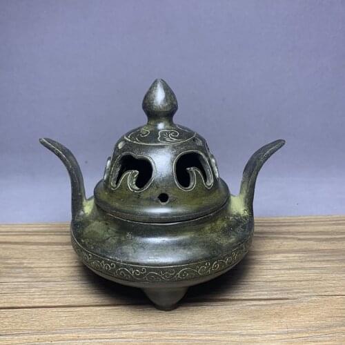 Antique Vintage fume; fumigate incense burner solid Sand statue brass bronze sandalwood Incense Holders Incense religion Yoga Me