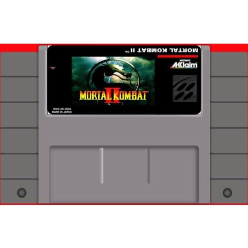 Mortal Kombat II (MK 2) 16 bit Big Gray Game Card For USA NTSC Game Player