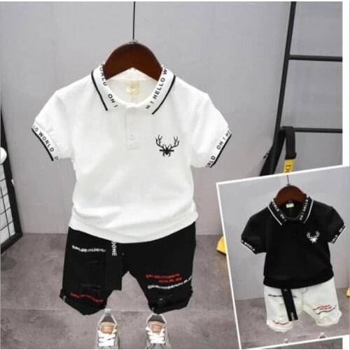 Baby Cotton Tracksuits Kids T-Shirt And Shorts 2Pcs/Sets Summer Children Boys Clothing Sets Toddler Leisure Sport Suits 2-6Years