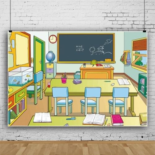 School Season Painting Classroom Background Portrait Photography Children Party Photozone Decors Backdrops Studio Accessories