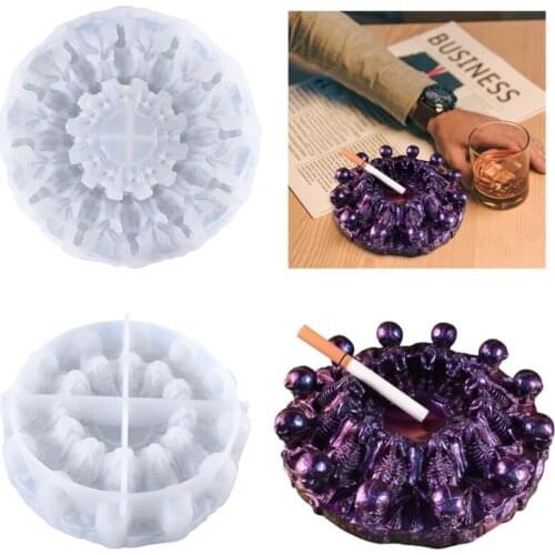 N0HE DIY Resin Mold Suitable for Jewelry Silicone Resin Molds Including Skull Shape Ashtray Silicone Mold for Men
