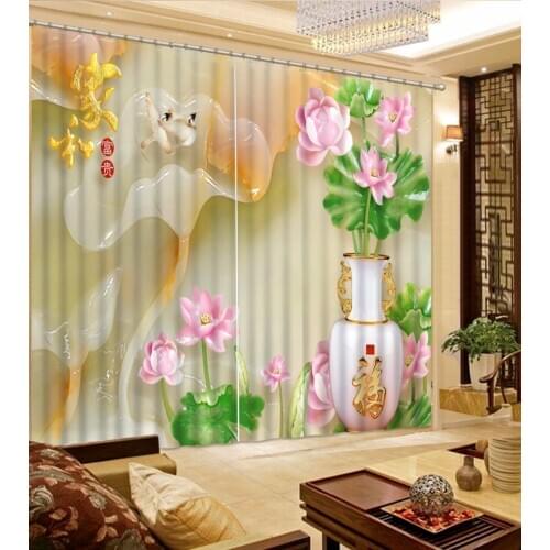 Photo Customize size marble flower 3d curtains bedroom blackout curtains home decor decoration