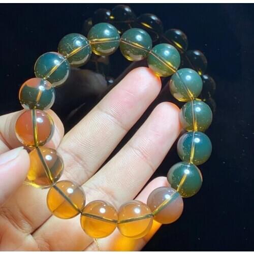 Icnway 17cm Natural Dominica Blue Amber 10MM-22mm Round Beads Diy Jewelry Accessorie Necklace Bracelet