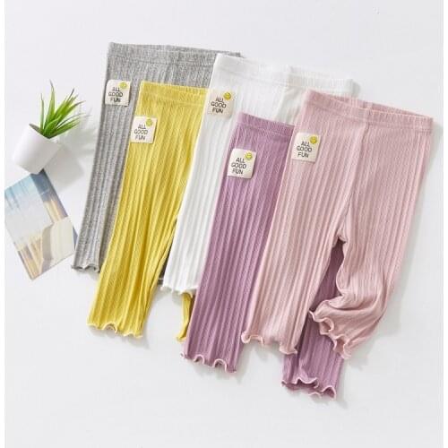 Girls' Leggings Summer New Style Cotton Korean Candy-Colored Thin Section Childrens Knee Length Pants WTP19