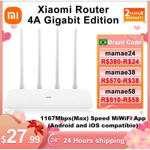Xiaomi Mi Router 4A Gigabit Edition 1167Mbps 2.4GHz/5GHz WiFi Repeater 128MB DDR3 High Gain 4 Antennas Network Extender APP Cont