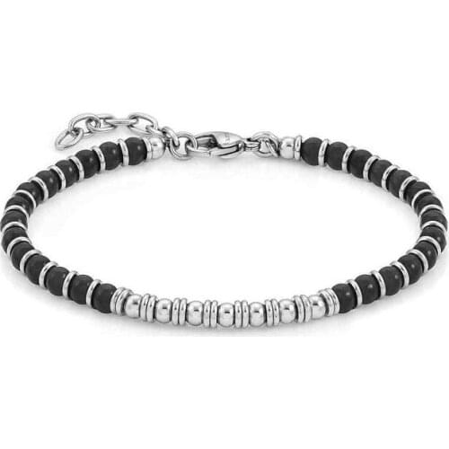 Runda Fashion Stone Bead Bracelet for Men Stainless Steel Women Bracelets Jewelry