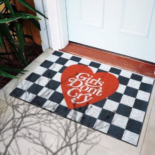 Fashion Cool Small Door Mat Living Room Mat PVC Non-slip Mat Silk Loop Entrance Door Mat Carpet Custom Freely Cutting Mat Carpet