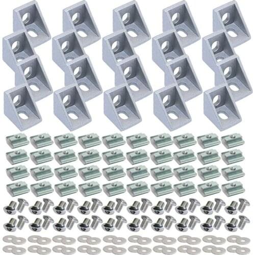 Aluminum Profile Connector Set, Corner Bracket, T Nuts for Slot 6mm 20S Aluminum Rail Accessories