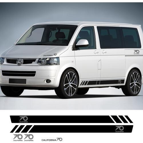 2pcs For Volkswagen Multivan T5 T6 Car Body Tuning Stickers California Edition 70 Years Side Stripe Auto Vinyl Decal Styling