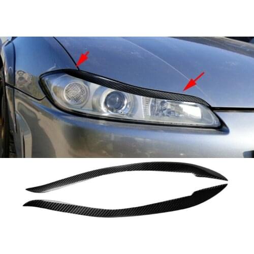 Carbon Fiber Headlight Eyelids Eyebrows for 1999-2002 Nissan Silvia 200SX S15 Type B