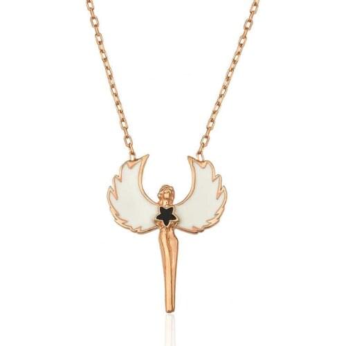 Real Silver 925 Jewelry Silver Rose Water Fairy Necklace