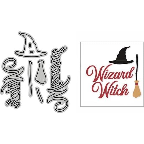 New Witch Wizard Top Hat Broom 2020 Metal Cutting Dies for DIY Scrapbooking and Card Making Decorative Embossing Mold No Stamps