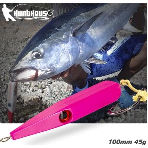 Hunthouse Pencil Fishing Lures Sinking GT Lure 10cm 45g Lead Black Blue Fish Tuna Jacks Fishing Trolling Artificial Hard Bait