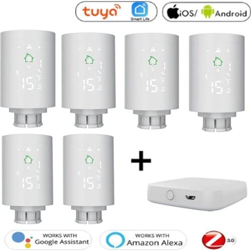 ZigBee Wifi Smart Radiator Actuator Thermostatic Radiator Tuya Temperature Controller Voice Remote Control Via Alexa Google Home