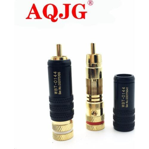 RCA connectors male WBT-0144 signal line plug WBT 0144 RCA plug lotus head copper RCA plug connectors 10pcs/lot