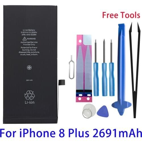 Runtianjin Replacement mobile phone battery for iPhone 8 Plus 8P 26911mAh High Capacity Bateries Free Tools