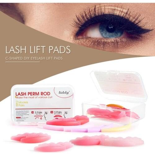 Eyelash Perming Pad Silicone Eyelashes Perming Curler Reusable Lash Lift Shield Pads For Perfect Lasting Eyelash Lifting 8 Pcs
