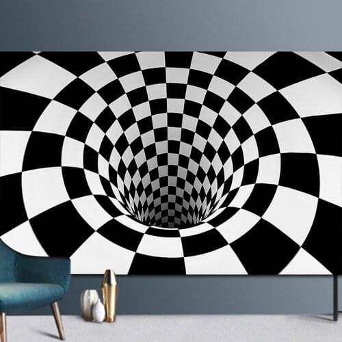 Nordic Black And White 3D Geometric Carpets For Living Room Bedroom Area Rug Modern Simple Floor Balcony Mat Hallway Rug Bedside