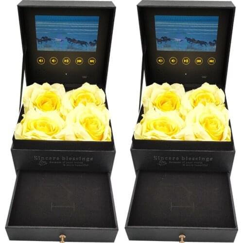 Special Flowers Box Video Player 4.3inch Universal Greeting Card Watching Booklet for Advertising Business Gift Wedding Birthday