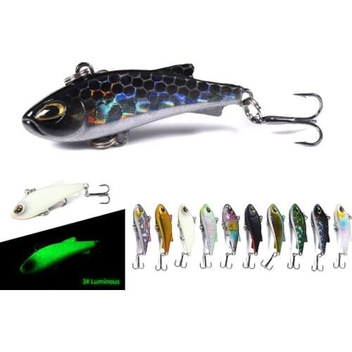 Luminous Wobblers Slowly Sinking VIB Fishing Lure 4g Lures Rattling Crankbait Artificial Bait for Winter Saltwater Fishing Lure