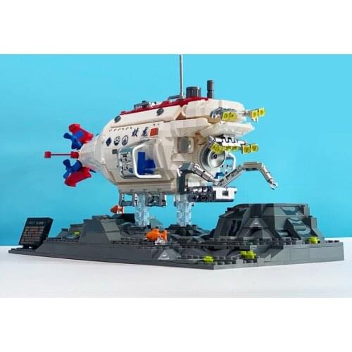Technical Deep Sea Submarine Jiaolong Building Blocks Creator Manned Submersible Missile Detector Bricks Toys For Children
