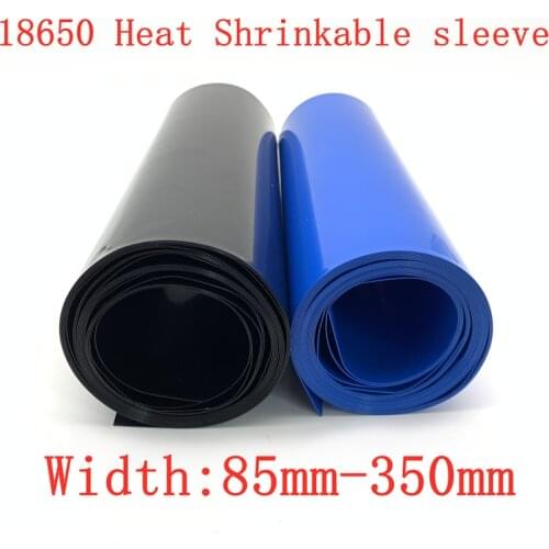 18650 Lipo Battery PVC Heat Shrink Tube Pack 85mm ~ 400mm Width Insulated Film Wrap Lithium Case Cable Sleeve Blue Multicolor