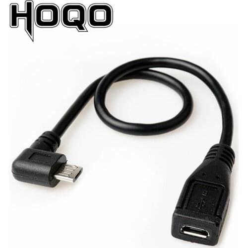 Left Angle Micro USB Extension Cable Panel Mount Sync Date Charge for Motherboard Micro-USB Male to Female Cord