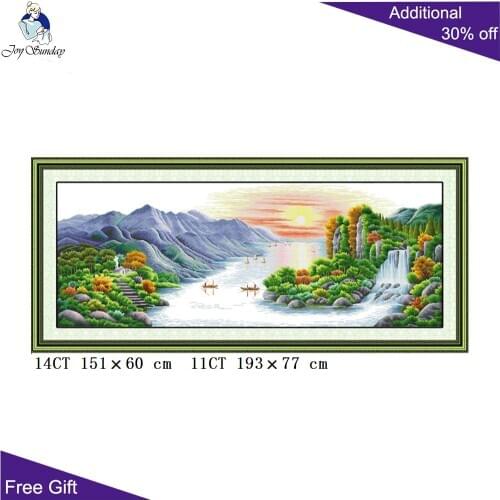 Your Gift China Picturesque Scenery Home Decor F082(1) 14CT 11CT Counted and Stamped Picturesque Scenery China Cross Stitch Kits