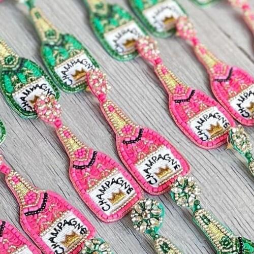 Dvacaman Green Champagne Bottle Earrings for Women New Design Statement Handmade Beaded Long Dangle Earrings High Quality Bijoux