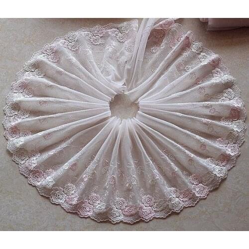 2 Yards Lace Trim Roses Flowers Embroidered Tulle Lace 4.33 Inches Wide High Quality