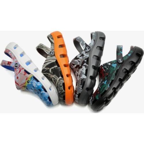 2020 summer mens shoes, casual slippers, beach slides anti-skidding buckle usa CROCODILE same design eva injection shoes women