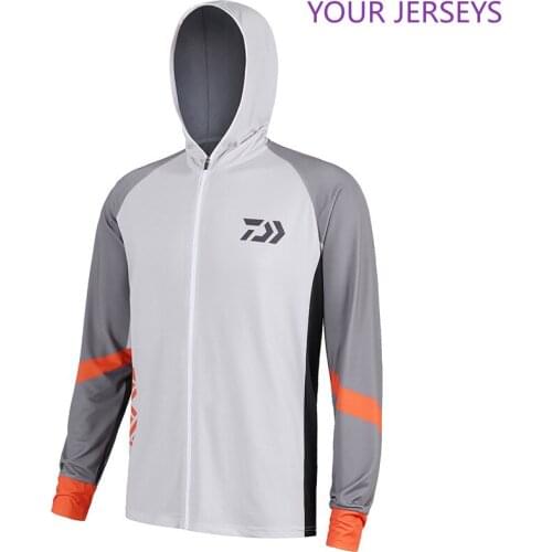 2022 Famous Brand Men Daiwa Sports Fishing Clothes Outdoor Breathable Hood Mens Fishing Clothes Dawa New White Fishing Shirt