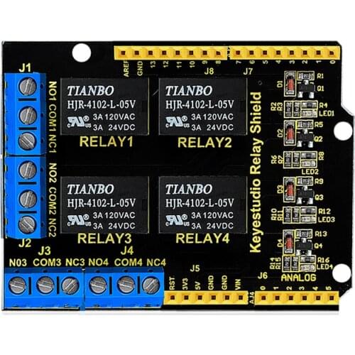 Keyestudio 4 channel 5V Relay Shield Module for Arduino UNO R3