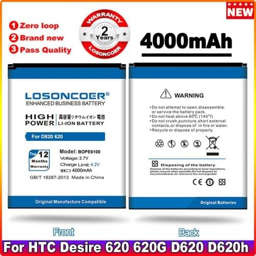 LOSONCOER 3800mAh BOPE6100 For HTC Desire D820 820 mini 620 D620 D820MU D820MT 820mini D620G/H/U 620G 620H Battery