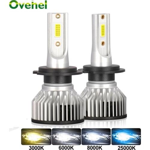 OVEHEL Car Headlight H4 H7 LED 12000LM H1 H3 H8 H9 H11 9005 9006 9004 9007 3000K 6000K 8000K Auto Fog Lights 12V LED Lamp Bulb