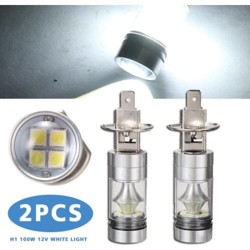 2pcs H1 12V 100W Car Auto LED Headlight Bulbs Fog Light Bright 6000K White Lamp 1000Lm DIY Repair Parts